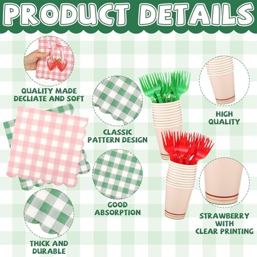 Havawish 144 Pcs Red and Blue Camping Supplies Plates Napkins Forks Cups - Image 6