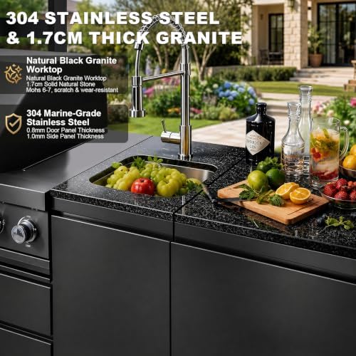 94.3" 6-Burner Modular Outdoor Kitchen Island, 85000 BTU Propane Gas Grill - Image 4