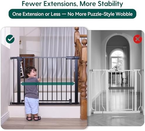 Babelio Baby Gate for Stairs No Drilling, PressGuard, 36-41 in Dog Gate - Image 3