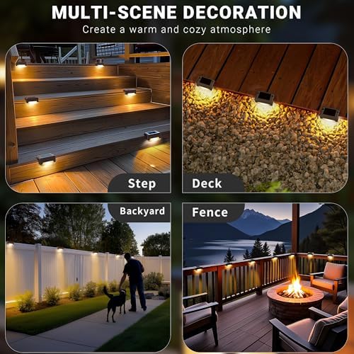 SOLPEX Solar Deck Lights, Solar Step Lights for Outside Waterproof Led Stair Light for Outdoor Fence, Balcony, Patio, Railing, Front Porch, Yard and Pathway(20pack Warm White) - Image 2