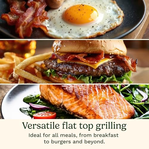 Cuisinart FlavorBoost™ Flat Top Griddle Plate, Ceramic Nonstick Cast Aluminum Griddle Insert for FlavorBoost® Outdoor Electric Grill, Even Heating Flat Top Grill Plate for Breakfast, Burgers, and More - Image 3
