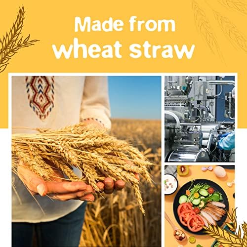 Teivio 16-Piece Kitchen Plastic Wheat Straw Dinnerware Set, Service for 4, Dinner Plates, Dessert Plate, Cereal Bowls, Cups, Unbreakable Plastic Outdoor Camping Dishes, Black - Image 7
