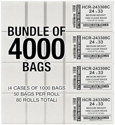 Aluf Plastics 12-16 Gallon 8 Micron (eq) Black Bags 24" x 33" 4000 Count - Image 2