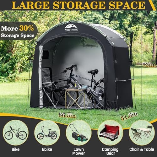 Happy Travel Bike Storage Shed Tent, Waterproof Portable Bicycle Cover Shed - Image 2
