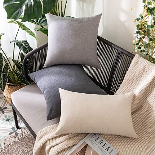 MIULEE Decorative Outdoor Pillow Covers Waterproof 20x20 Dark Grey - Image 4