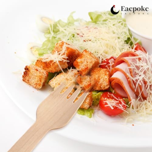 Disposable Wooden Forks, 100 PCS Eco-friendly Forks Recycling Wood Utensils Disposable Cutlery Fork for Eating, Outdoor Camping, Party, Picnics, Weddings, Dinner Events - Image 3