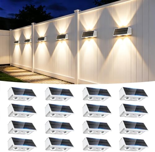 Solar Fence Lights Outdoor, 16 Pack Fence Solar Lights Waterproof by Unknown