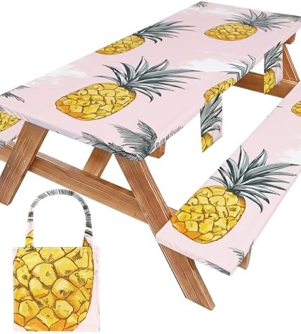 Picnic Table Cover with Bench Covers Elastic Tablecloth Camping Essentials Gear Table Cloth Outdoor Glamping Cool Fun Unique Ideas Birthday Camping Gifts for Mother Mama Mommy Mom from Daughter Son by Wrakus