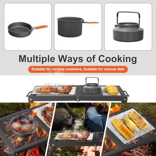 Odoland Folding Campfire Grill Camping Grill for Outdoor Cooking Bonfire - Image 6