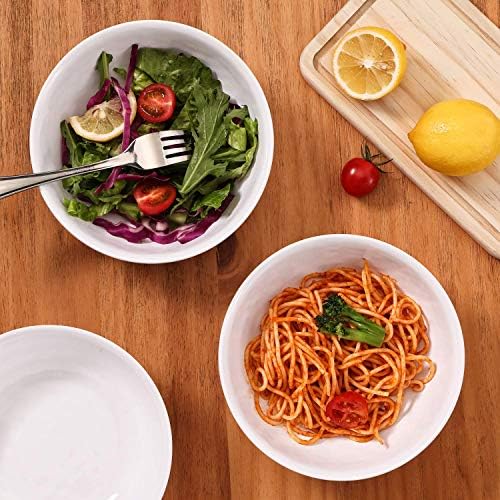 TP 12-Piece Melamine Dinnerware Sets, Plates and Bowls Dishes Set for 4, Break-Resistant & Non-Microwavable, Lightweight Dinner Plates, White - Image 6
