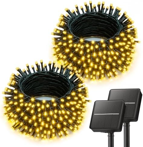 Brightown 2 Pack Solar String Lights Outdoor Waterproof, 80 FT 200 LED by Brightown