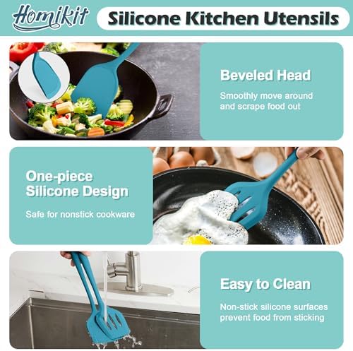 Homikit Silicone Cooking Utensils Set, 15 PCS Kitchen Utensil Spatula Set - Image 3