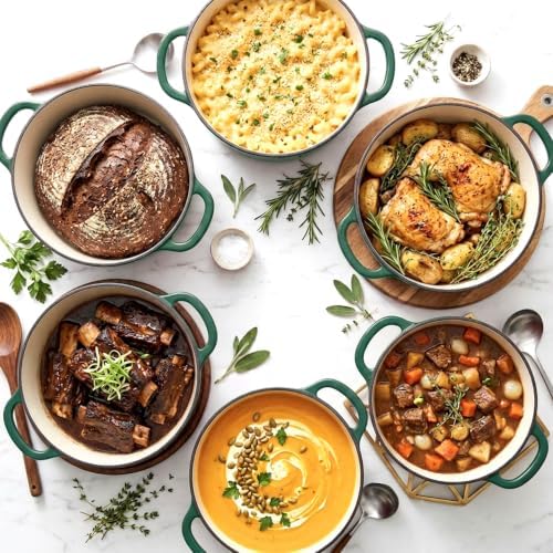 Larder & Vine 5.7 qt Enameled Cast Iron Dutch Oven Pot with Lid, Bondi - Image 2