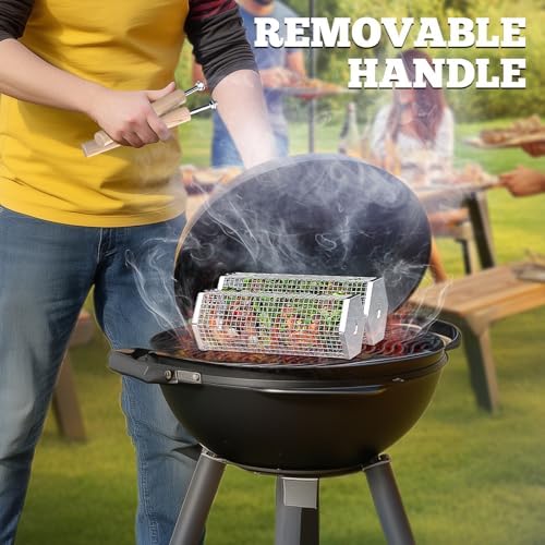 Rolling Grill Basket, Grilling Accessories, Outdoor Camping, Gifts for Men - Image 5