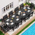 SERWALL HDPE Outdoor Dining Furniture, Outdoor Dining Set for 10, Black by SERWALL