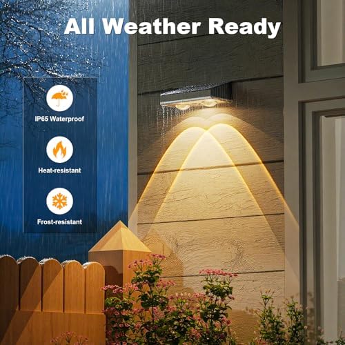 NIORSUN Solar Fence Lights,8 Pack Deck Light,Led Lights Warm White Outdoor Wall Lights,IP45 Solar Powered Light Waterproof for Backyard/Pool/Railing/Patio/Porch/Step/Outside/Garden (Black) - Image 5