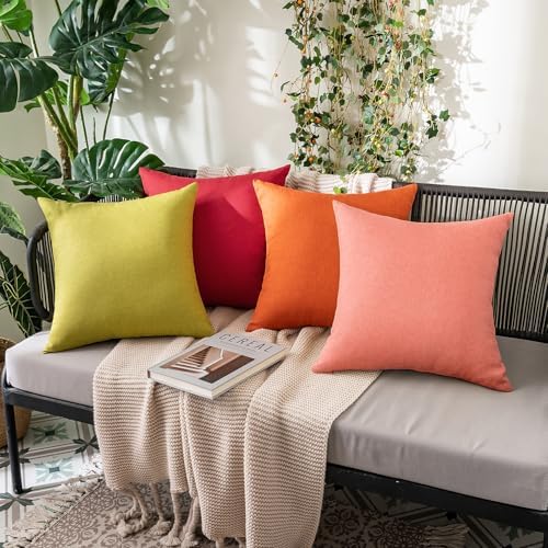 MIULEE Decorative Outdoor Pillow Covers Waterproof 18x18 Blush Pink - Image 4