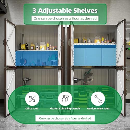 AECOJOY Outdoor Storage Cabinet Waterproof, 70'' Large Vertical with Floor - Image 3