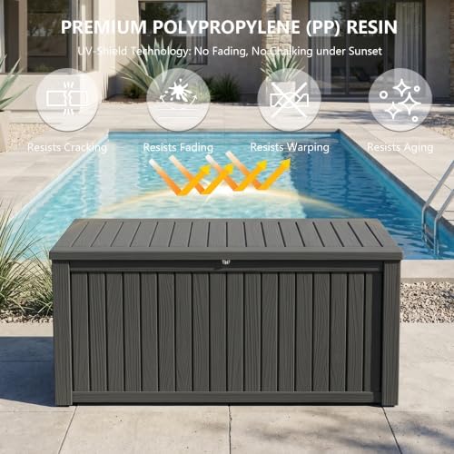 Outdoor Storage Box,200 Gallon Waterproof Deck Box [Upgraded 3.0] - Image 4