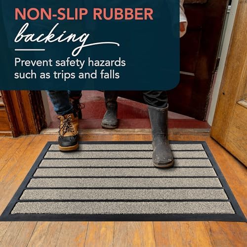 ubdyo Door Mat Outside Entrance, Outdoor Rubber Mat, 30 x 17, Bright Beige - Image 5