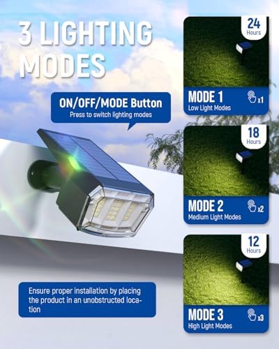 AUDERWIN Solar Spot Lights Outdoor Waterproof, 4 Packs, Warm White - Image 3