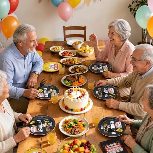 96PCS Happy Retirement Paper Plates Napkins Set for 24 Guests - Image 7
