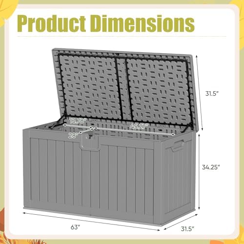 Devoko HDPE 240 Gallon Deck Box Double-Wall with Divider - Image 6