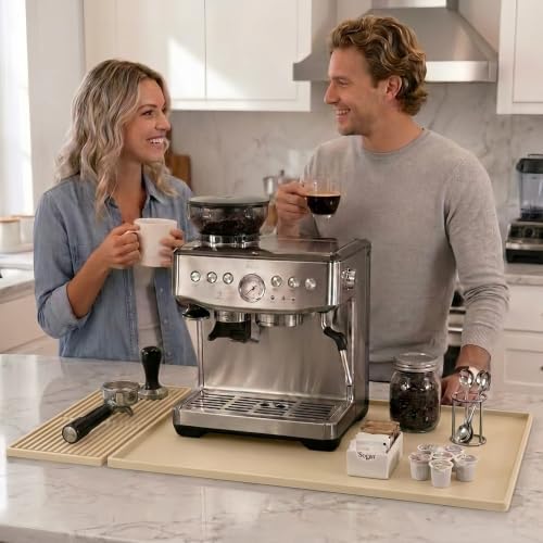 Golener Coffee Bar Mat Set, Silicone Coffee Mat with Raised Edges,31.5"x16" - Image 5
