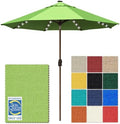 EliteShade USA 10-Year-Non-Fading 10ft Market Patio Umbrella, Commercial Grade Table Sun Umbrella with 80 Solar LED Lights, Crank Open, Windproof & UPF 50+ UV Protection for Garden, Deck, Pool, Backyard, Macaw Green by EliteShade