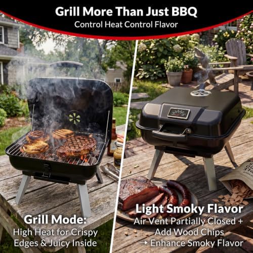 Portable Charcoal Grill, Small Foldable Outdoor Camping Tabletop BBQ Grill - Image 4