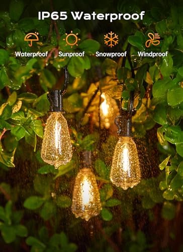 Minetom 100FT Outdoor String Lights with Remote, ST38 Patio Lights Dimmable - Image 3