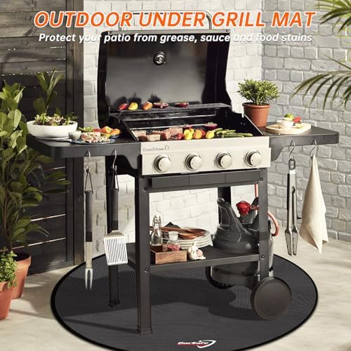 DocSafe 48" Round Fire Pit Mat, 4-Layer Fireproof Under Grill Mat Heat Insulated Indoor Fireplace Pad Protector for Decks,Patios,Grass,Solo Stove Bonfire, Reusable Oil-Proof and Waterproof, Black - Image 7