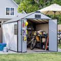 8 x 12 FT Resin Outdoor Storage Shed with Floor, Plastic Garden Shed by DNYKER