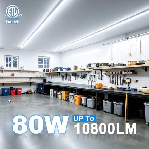 SHOPLED 8FT LED Shop Light, 80W 10800LM 6000K Linkable, Dual-Row LED Chips - Image 2