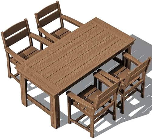 SERWALL HDPE Outdoor Dining Table and Chairs Set for 4 by SERWALL