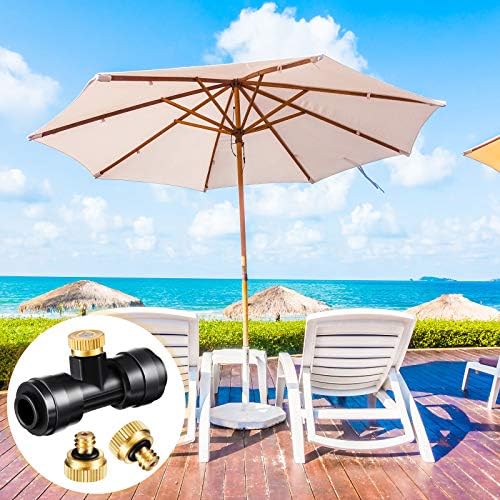 Ripeng 48 Pcs Brass Misting Nozzles Tees Plugs, 1/4 Inch Outdoor Mister - Image 7