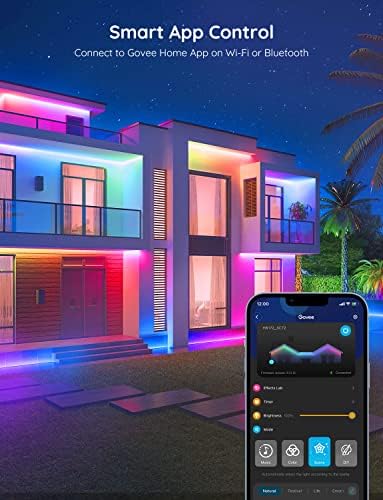 Govee Outdoor LED Strip Lights, 65.6ft Smart Led Strip Lights Work with Alexa and Google Assistant, App Control, IP65 Waterproof, RGBIC Outdoor Lights for Patio, Eave, Patio Decorations - Image 4