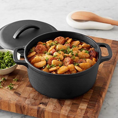 Amazon Basics Pre-Seasoned Cast Iron Mini Dutch Oven Pot with Lid and Dual Handles, Oven Safe, 2-Quart, Round, Black - Image 5