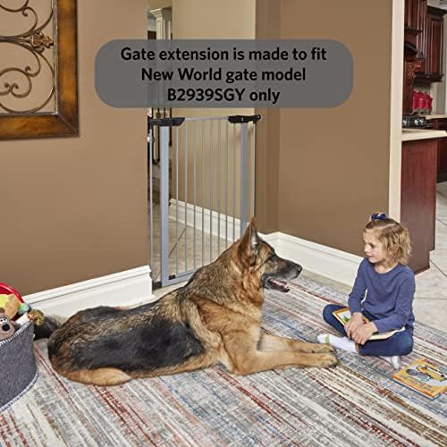 New World 11W x 39H-Inch Dog Gate Extension in Light Gray, Designed to Fit Model B2939SGY, *Note* Each Order is for One 11-Inch Extension Only - Image 3
