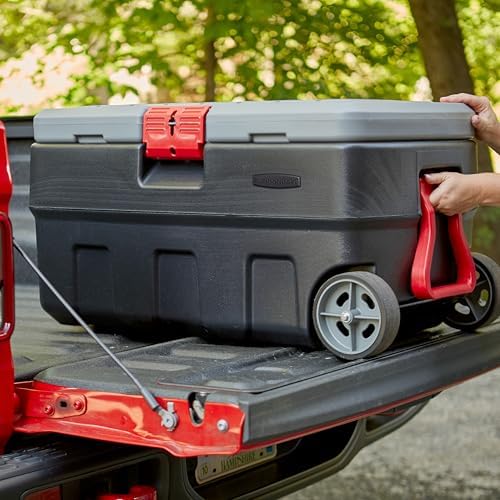 Rubbermaid ActionPacker 35 Gallon, Made in USA, Lockable Plastic Storage Bin with Lid and Wheels- Outdoor, Industrial, Rugged, Camping Gear and Truck Bed Storage - Gray and Black - Image 5