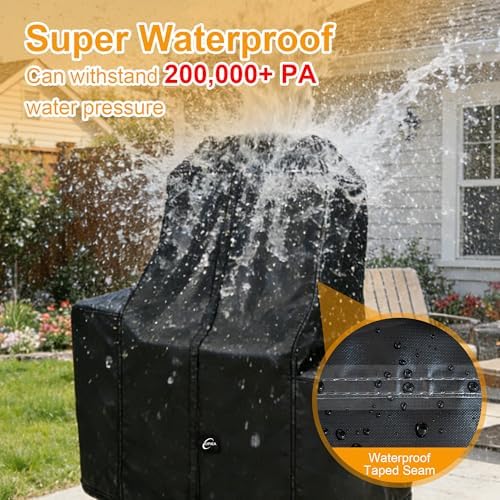 Kipiea 600D Heavy Duty Pellet Grill Cover for Pit Boss Lockhart, Waterproof Wood Pellet Smoker Cover with Windproof Buckles, UV Resistant, No Tear, No Fading - Image 3