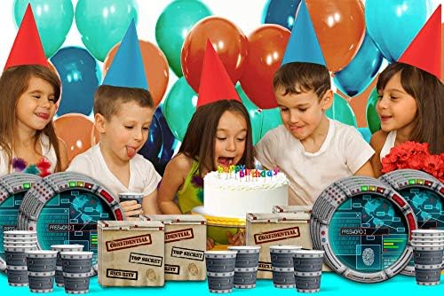Secret Agent Top Secret Spy Birthday Party Supplies Set Plates Napkins Cups Tableware Kit for 16 - Image 7
