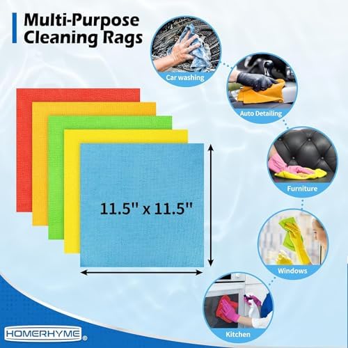 Shop Towels Rags, 1200 Pack Microfiber Cleaning Cloth Bulk Absorbent Lint-Free, All-Purpose Microfiber Towel Cleaning Rags for Commercial, Industries, Garage & Housekeeping 11.5"*11.5" - Image 7