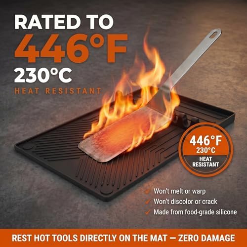 Magnetic Silicone Grill Mat for Side Shelves, 16x11.5 in, Black - Image 7