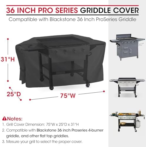 Unicook Griddle Cover for 4-Burner 36" Griddle with Hood, 75" x 25" x 31"H - Image 2