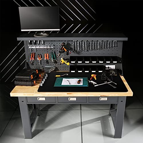 Ewen 39.4x23.5in 2mm Heat Resistant Silicone Mat, Extra Large Thick Placemat for Kitchen Counter, Workbench Countertop Protector Mat Hot Pads for Coffee Maker Bar Crafts Glass Top Stove Cover Black - Image 5