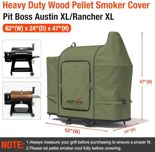 Foldable Grill Cover for Pit Boss Austin XL/Rancher XL, Waterproof 600D Heavy Duty Wood Pellet Smoker Cover, Fade＆Tear Resistant Pellet Grill Cover for 1000S/1100 Pro,Green - Image 5