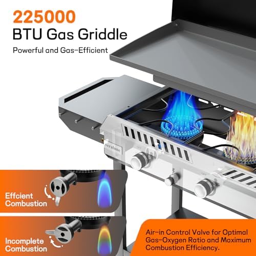 Veralune 2-in-1 Propane Stove & 33'' Griddle Combo with Ignition - Image 3