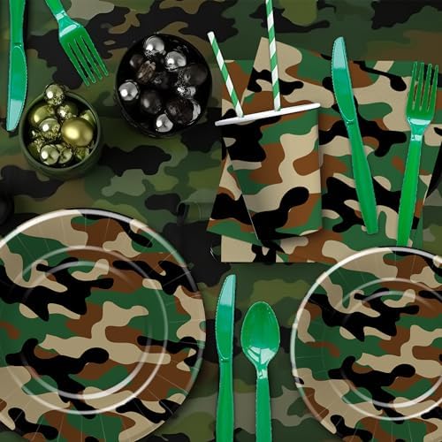 Army Military Camouflage Plates And Napkins Party Supplies, 24 Sets - Image 6