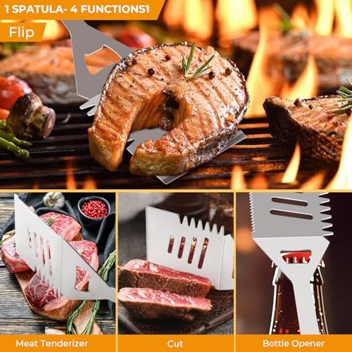 Grill Utensils Set,15 Pcs Stainless Steel BBQ Accessories Set - Image 2